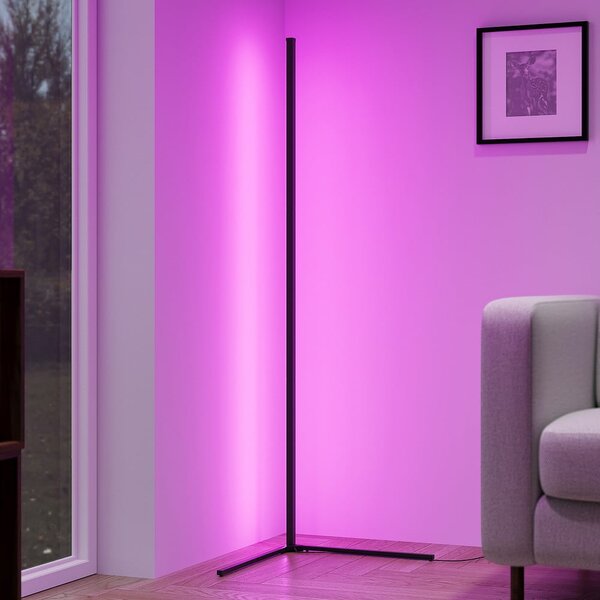 Čierna LED stojacia lampa (výška 141 cm) Level – Reality