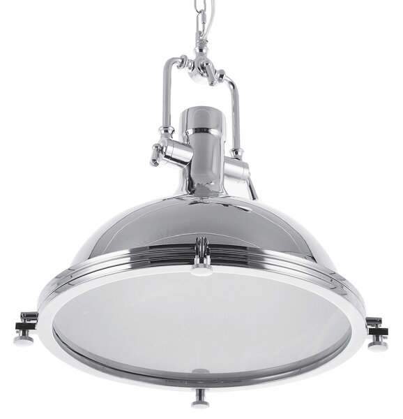 Závesná lampa strieborné kovové tienidlo okrúhle stropné svietidlo industriálne osvetlenie