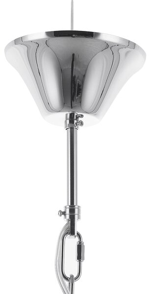 Závesná lampa strieborné kovové tienidlo okrúhle stropné svietidlo industriálne osvetlenie