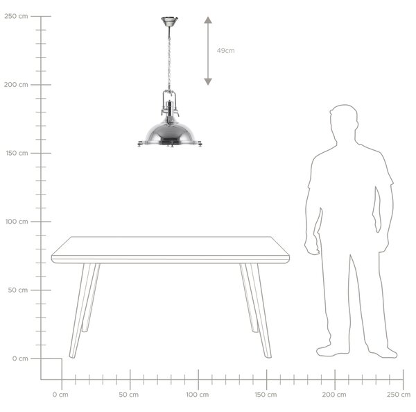 Závesná lampa strieborné kovové tienidlo okrúhle stropné svietidlo industriálne osvetlenie