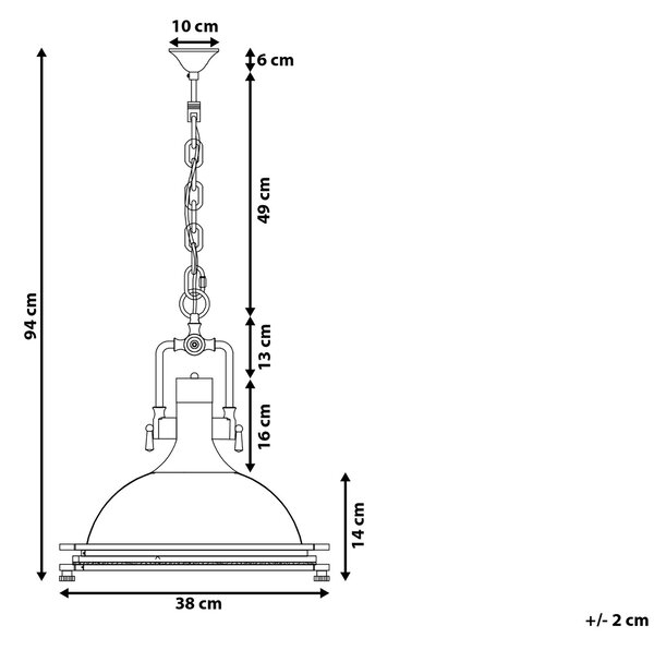Závesná lampa strieborné kovové tienidlo okrúhle stropné svietidlo industriálne osvetlenie