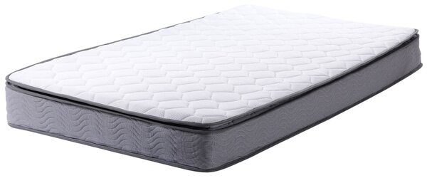 Vreckový pružinový matrac biela sivá tkanina polyester pamäťová pena 90 x 200 cm tvrdý spálňa