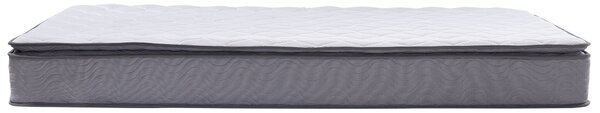 Vreckový pružinový matrac biela sivá tkanina polyester pamäťová pena 90 x 200 cm tvrdý spálňa