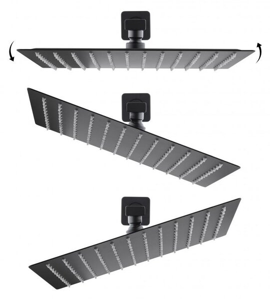 Erga Dual, podomietková sprchová súprava s dažďovou hlavicou 30x30 cm, i-BOX inštalačný systém, čierna matná, ERG-YKA-BP.DUAL30-BLK