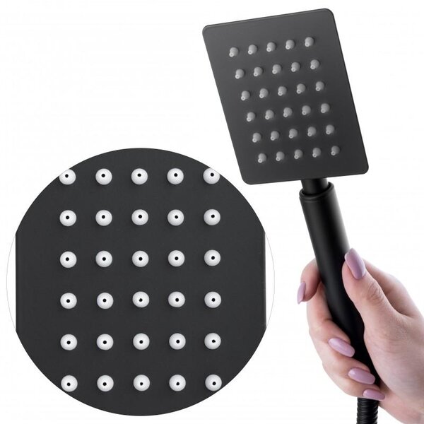 Erga Dual, podomietková sprchová súprava s dažďovou hlavicou 30x30 cm, i-BOX inštalačný systém, čierna matná, ERG-YKA-BP.DUAL30-BLK