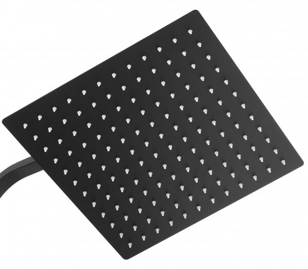 Erga Goba, sprchová súprava s termostatickou batériou a dažďovou hlavicou 30x30 cm, čierna matná, ERG-YKA-BP.GOBA-THERM-30-BLK