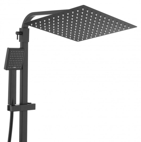 Erga Goba, sprchová súprava s termostatickou batériou a dažďovou hlavicou 30x30 cm, čierna matná, ERG-YKA-BP.GOBA-THERM-30-BLK