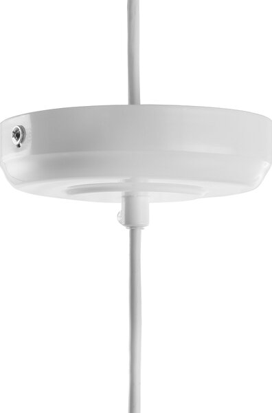 Závesná lampa biela kovová 121 cm medený rám na strop industriálny štýl kuchyňa jedáleň