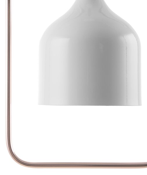 Závesná lampa biela kovová 121 cm medený rám na strop industriálny štýl kuchyňa jedáleň