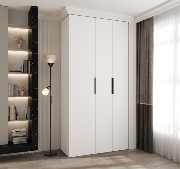 NovýNábytok.sk Šatníková skriňa 120 cm Carmela 40-4 (biela + čierna). Akcia -19%. Vlastná spoľahlivá doprava až k Vám domov. 1126641
