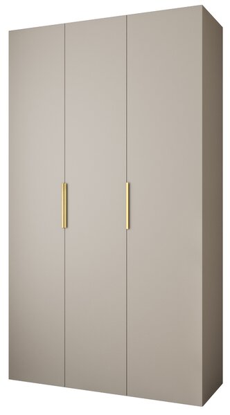 NovýNábytok.sk Šatníková skriňa 140 cm Carmela 40-4 (kašmír + zlatá). Akcia -20%. Vlastná spoľahlivá doprava až k Vám domov. 1126652