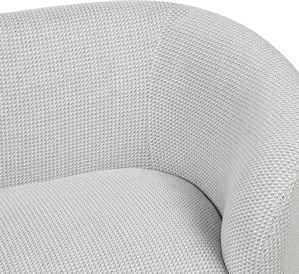 Kreslo čierna biela polyesterové čalúnenie čierne nohy zaoblené operadlo retro glamour art deco štýl