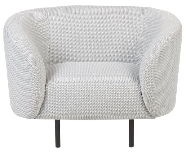Kreslo čierna biela polyesterové čalúnenie čierne nohy zaoblené operadlo retro glamour art deco štýl