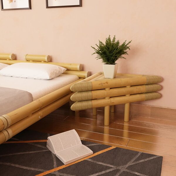 Nočné stolíky 2 ks prírodná farba 60x60x40 cm bambusové