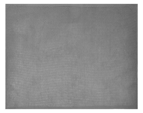 Prikrývka na posteľ sivá bavlnená 150 x 200 cm klasický dizajn pletená ozdobná deka do spálne