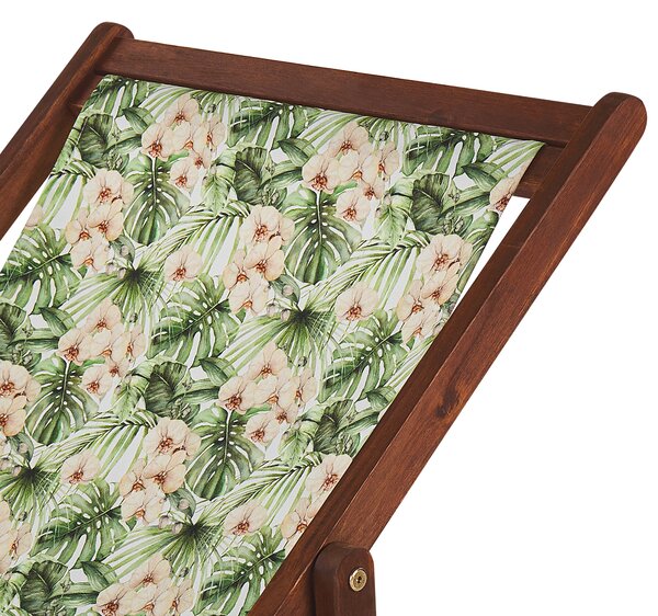 Sada 2 náhradných poťahov na záhradné ležadlo polyester 113 x 44 cm so vzorom kvetov