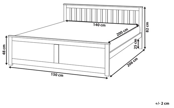 Posteľ biela borovicové drevo MDF 140 x 200 cm s čelom minimalistický škandinávsky štýl spálňa detská izba