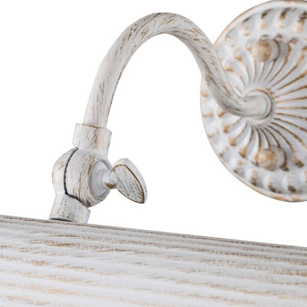 Maytoni Obrazová lampa Renoir v bielej, 2 x E14 25 W, Biela / opálová, Obývacia izba / jedáleň, kov, Starožitný, Osvetlenie obrazu