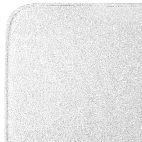 Rám postele s čelom biele buklé čalúnenie čierne kovové nohy 160 x 200 cm klasický minimalistický štýl spálňa