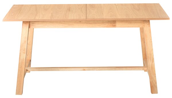 Rozkladací jedálenský stôl svetlý jaseň MDF 160/200 x 90 cm nohy z kaučukového dreva dyhovaná doska prírodný povrch škandinávsky štýl