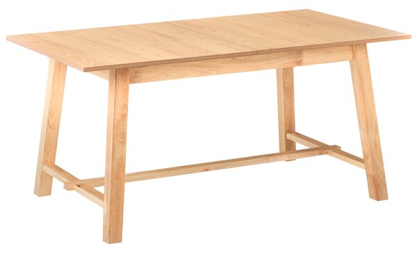 Rozkladací jedálenský stôl svetlý jaseň MDF 160/200 x 90 cm nohy z kaučukového dreva dyhovaná doska prírodný povrch škandinávsky štýl