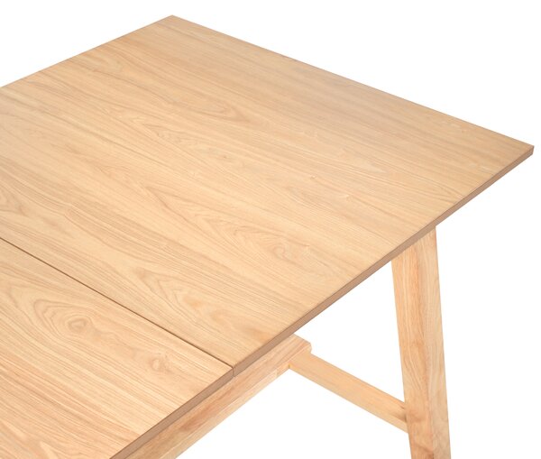 Rozkladací jedálenský stôl svetlý jaseň MDF 160/200 x 90 cm nohy z kaučukového dreva dyhovaná doska prírodný povrch škandinávsky štýl