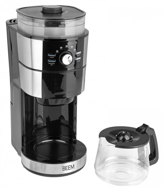 BEEM Fresh Aroma Intense kávovar / 900 W / mlynček na kávu / sklenená kanvica - čierna/strieborná