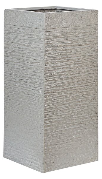 Vysoký záhradný kvetináč 33 x 33 x 70 cm svetlosivý odolný voči UV žiareniu záhrada terasa balkón
