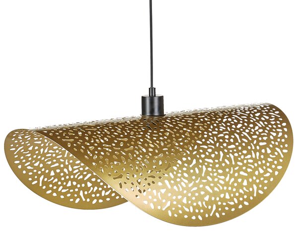 Závesná lampa zlatá železo kovové tienidlo osvetlenie moderný glamour štýl obývačka spálňa