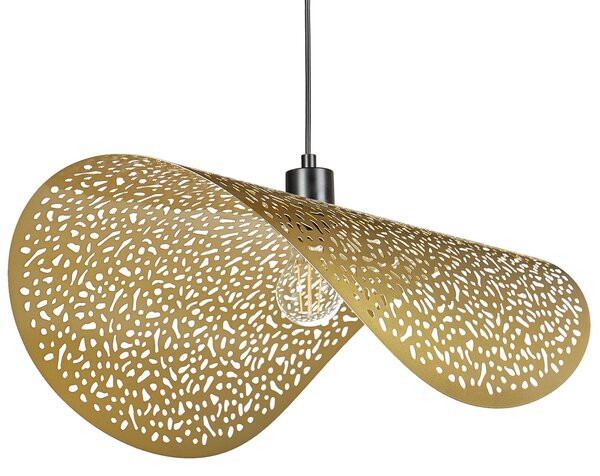 Závesná lampa zlatá železo kovové tienidlo osvetlenie moderný glamour štýl obývačka spálňa