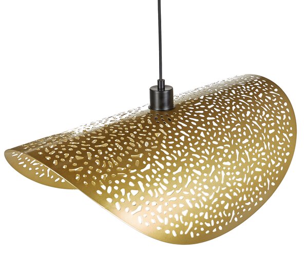 Závesná lampa zlatá železo kovové tienidlo osvetlenie moderný glamour štýl obývačka spálňa