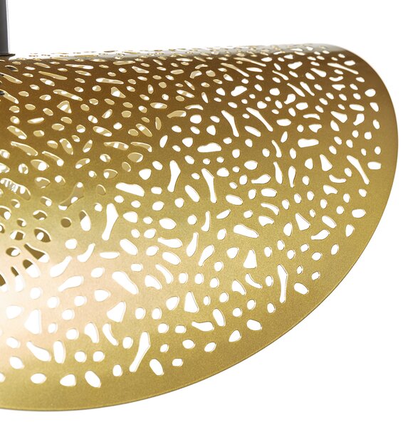Závesná lampa zlatá železo kovové tienidlo osvetlenie moderný glamour štýl obývačka spálňa