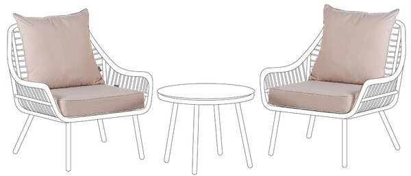 Sada poťahov na záhradné vankúše béžová polyester odolnosť voči UV žiareniu minimalistický štýl záhrada exteriér