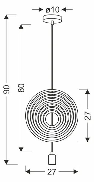 Bielo-dúhový závesný luster Hoops pre žiarovku E27 – LED lustre a svietidlá > Lustre