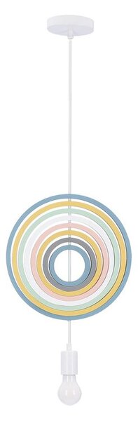 Bielo-dúhový závesný luster Hoops pre žiarovku E27 – LED lustre a svietidlá > Lustre