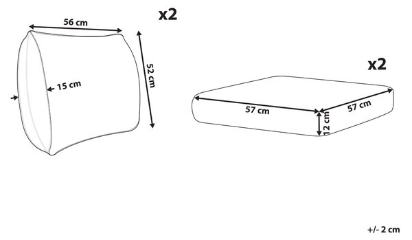 Sada poťahov na záhradné vankúše béžová polyester odolnosť voči UV žiareniu minimalistický štýl záhrada exteriér