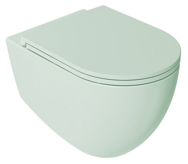 Isvea Isvea, INFINITY závesná WC misa, Rimless, 36,5x53cm, zelena mint, 10NF02004-2T