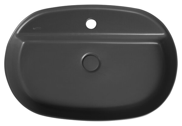 Sapho INFINITY OVAL, keramické umývadlo na dosku 60x40cm, antracitová, 10NF65060-2C