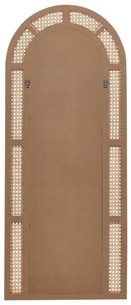 Nástenné zrkadlo prírodné ratan sklo 120 x 50 cm oválny tvar ručná výroba moderný boho štýl obývačka spálňa