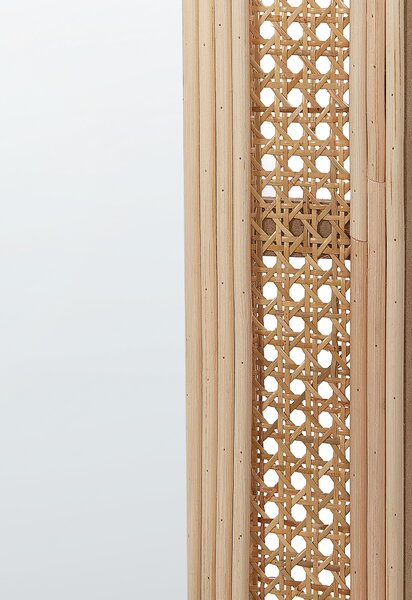 Nástenné zrkadlo prírodné ratan sklo 120 x 50 cm oválny tvar ručná výroba moderný boho štýl obývačka spálňa