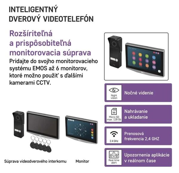 GoSmart Sada domáceho videotelefónu IP-750A s WiFi – Elektro > Domové zvončeky
