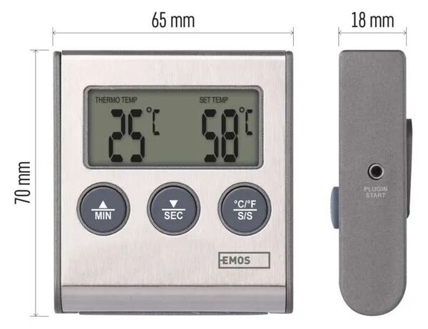Digitálny grilovací teplomer a minútka – Elektro > Meteostanice a teplomery