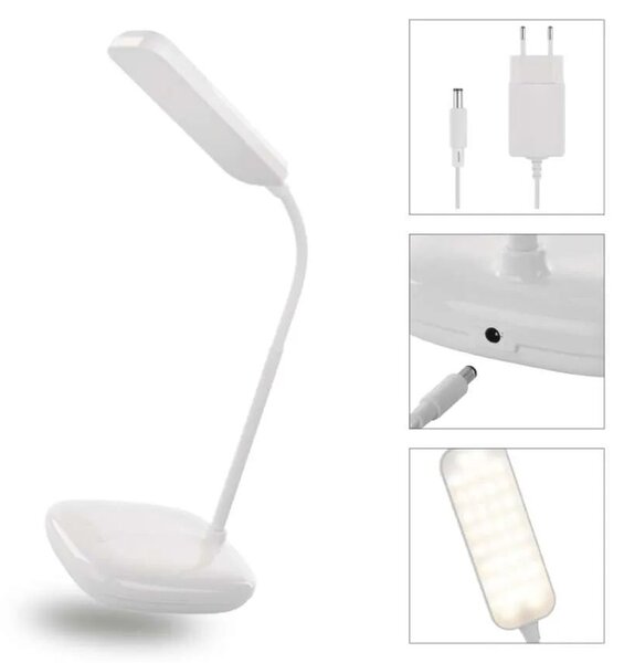 Biela LED stolová lampička Molly 12W – LED lampičky a baterky > Stolové LED lampičky