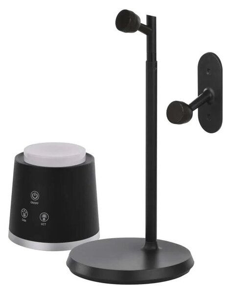 Čierna LED stolová nabíjacia magnetická lampa Abbie 4v1 6W – LED lampičky a baterky > Stolové LED lampičky