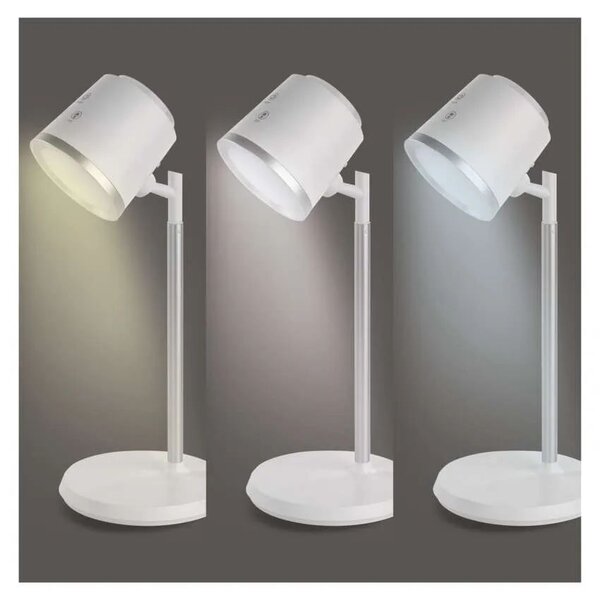 Biela LED stolová nabíjacia magnetická lampa Abbie 4v1 6W – LED lampičky a baterky > Stolové LED lampičky