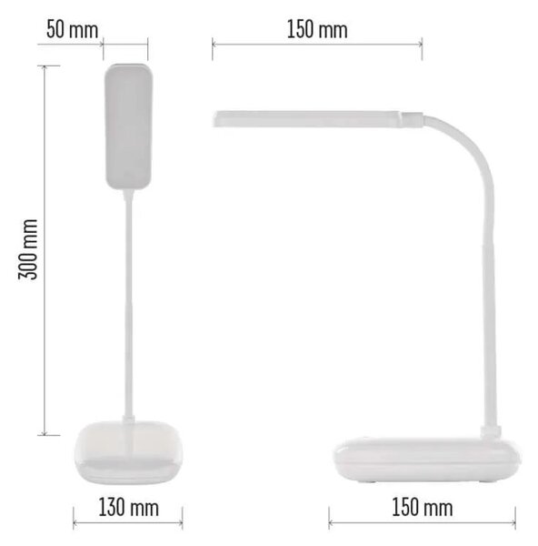 Biela LED stolová lampička Molly 12W – LED lampičky a baterky > Stolové LED lampičky
