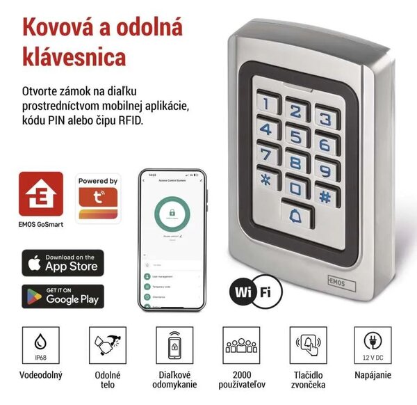GoSmart Kódová klávesnica s WiFi – Elektro > Domové zvončeky
