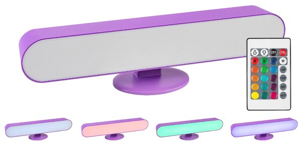 Fialová LED RGB nabíjacia lampa Parker 3W s DO – LED lampičky a baterky > Stolové LED lampičky
