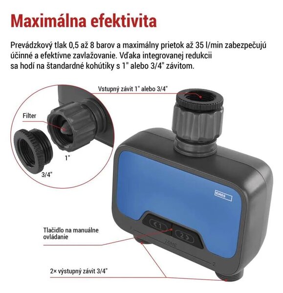 GoSmart zavlažovacie hodiny s 2 výstupmi – Inteligentná domácnosť