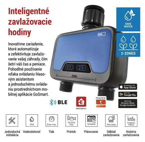 GoSmart zavlažovacie hodiny s 2 výstupmi – Inteligentná domácnosť
